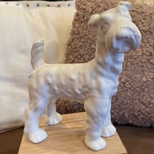 SOLD Stunning vintage white porcelain schnauzer figurine
